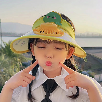 Children's Summer Sun Hat with Fan Sun Protection