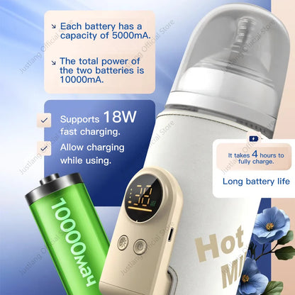 JUSTLANG 10000mAh Baby Bottle Warmer 5 Heat