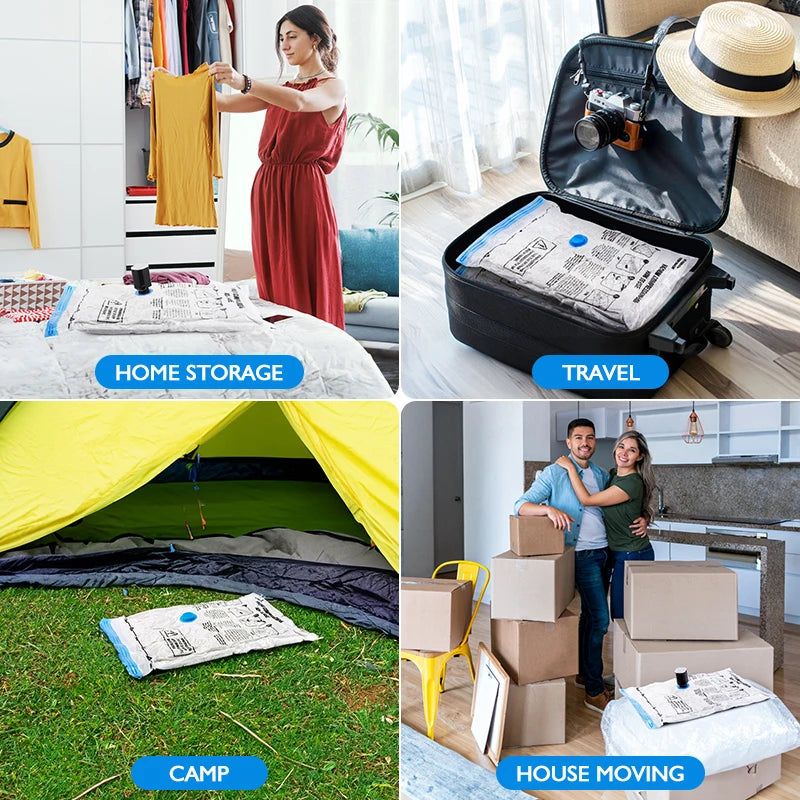 Bomba eléctrica inalámbrica para bolsas de vacío, recargable para viajes, ahorra espacio.