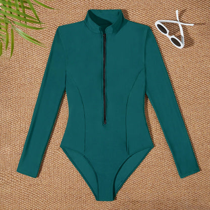 2025 Slim Fit Rash Guard Long Sleeve Swimsuit