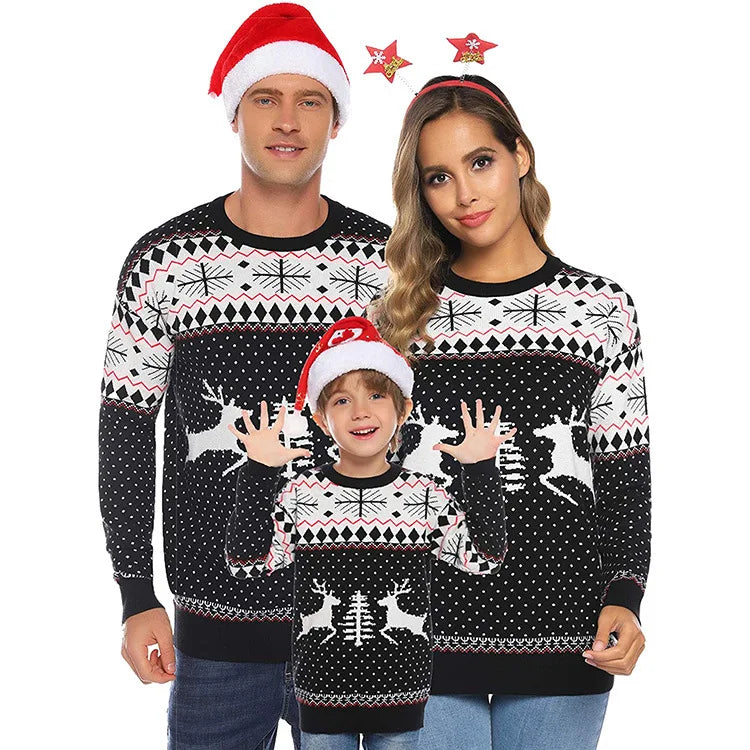 2025 New Christmas Matching Sweaters for Women Men Couples Knitwear Jacquard