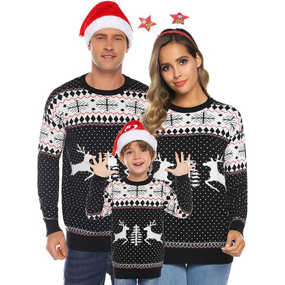 2025 New Christmas Matching Sweaters for Women Men Couples Knitwear Jacquard