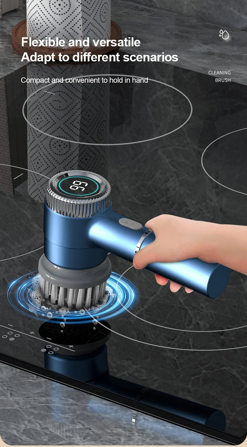 Wireless Electric Cleaning Brush Rechargeable Kitchen Dishwashing Brush