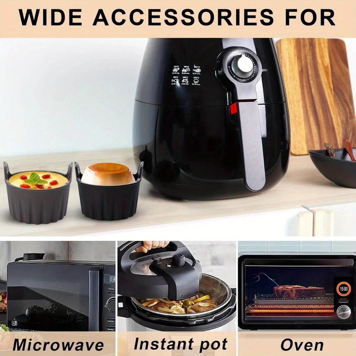 Silicone Mold Cake Bake Custard Pudding Mould Air Fryer Silicone