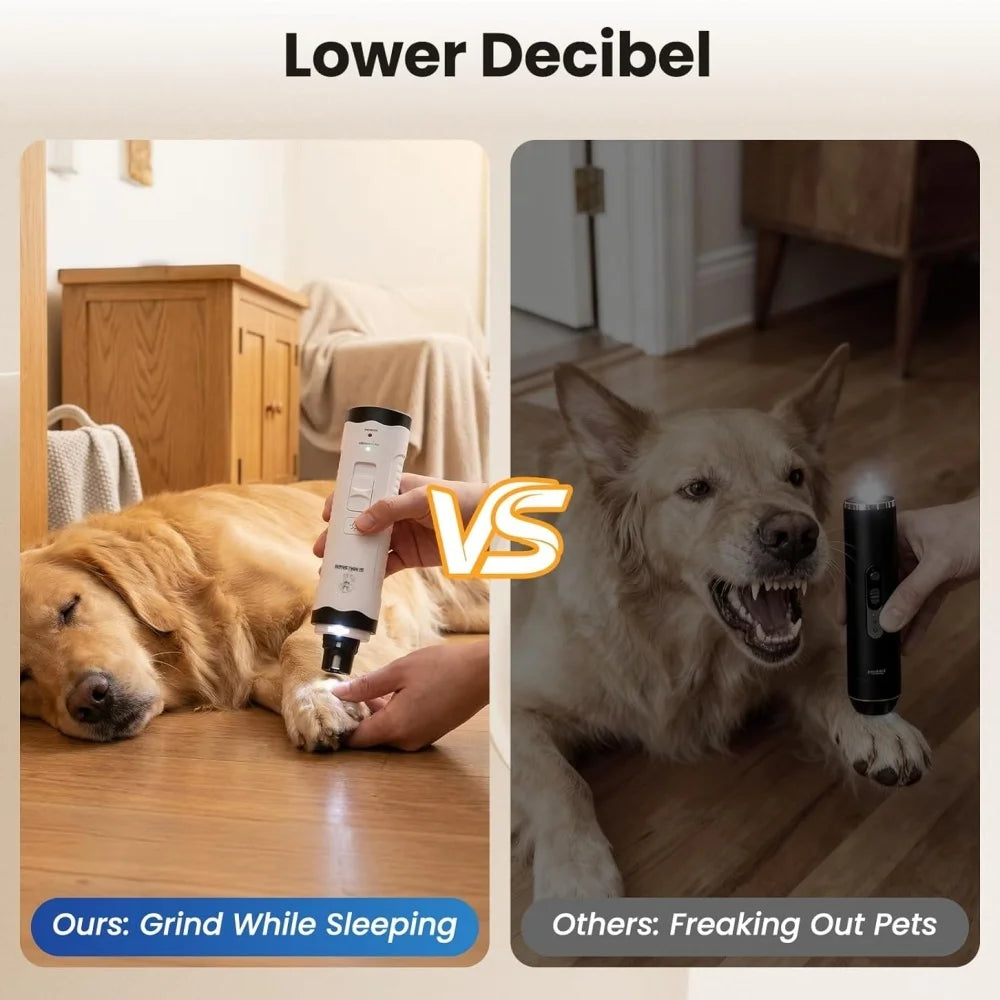 New Dog Nail Clippers With LED Light Low Noise Pet Nail Clipper Electric Grooming Trimmer Cat Dog Nail Grinder Rechargeable USB