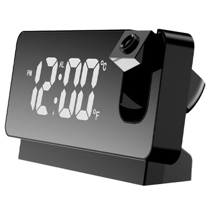 Digital Projection Alarm Clock 180° Rotating Ceiling Wall Projector USB Powered LED