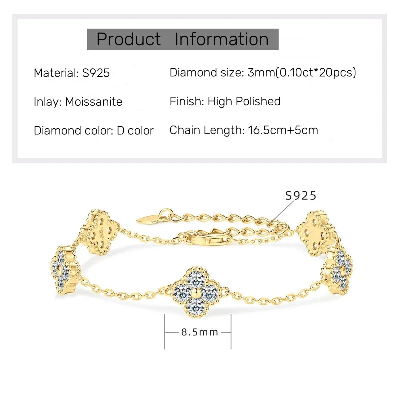 18k Gold Plated 925 Silver 3mm Moissanite Necklace Earrings Bracelet Sets 3 In 1