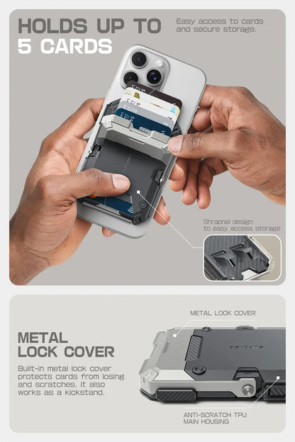 Soporte magnético tipo trípode SUPCASE con tarjetero para iPhone 16/15/14/13/12