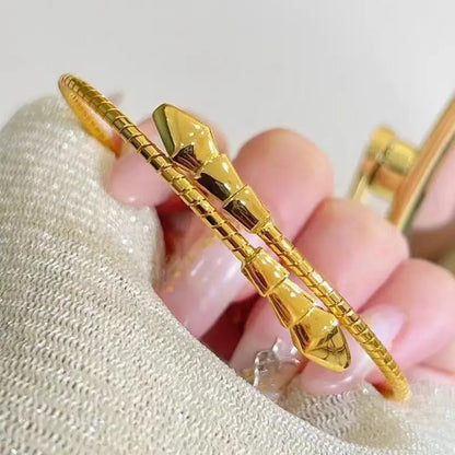 Luxury 24K 9999 Pure Gold real gold Snake Women's Bracelet