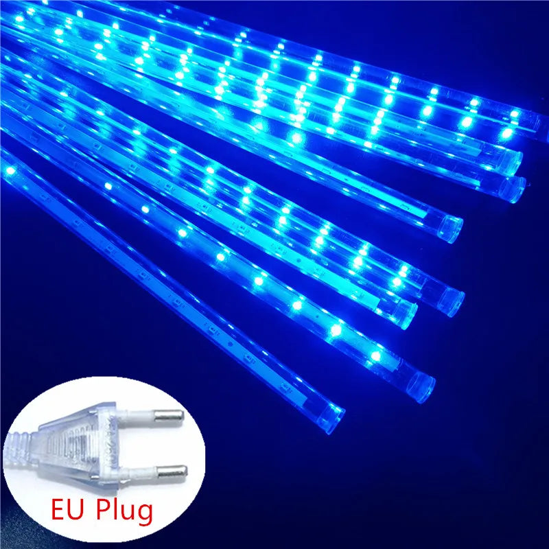 LED Meteor Shower Rain Lights Waterproof Falling Raindrop Fairy String