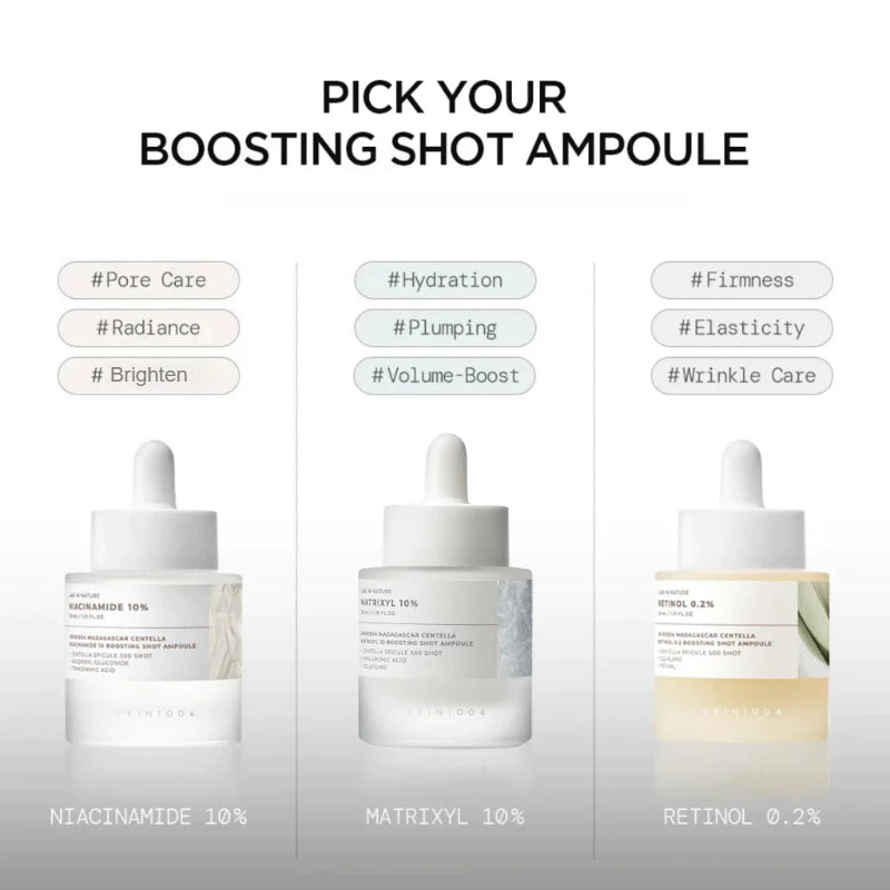 Ampola Coreana de Centelha Asiática com Retinol e Matrixyl para o Cuidado dos Poros e Anti-rugas