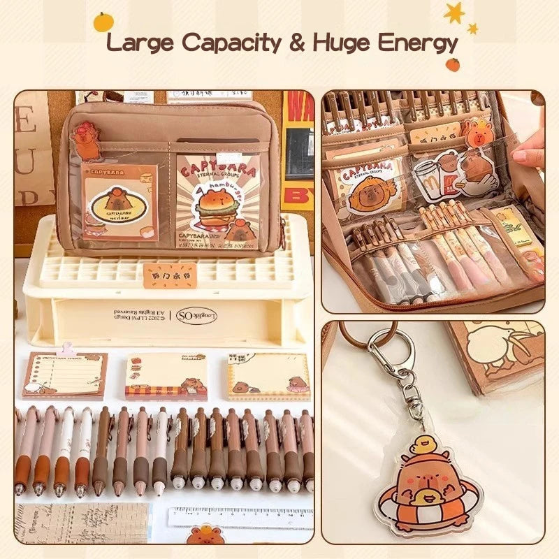 Capybara Stationery Set Students Large-Capacity Pen Pouch Creative