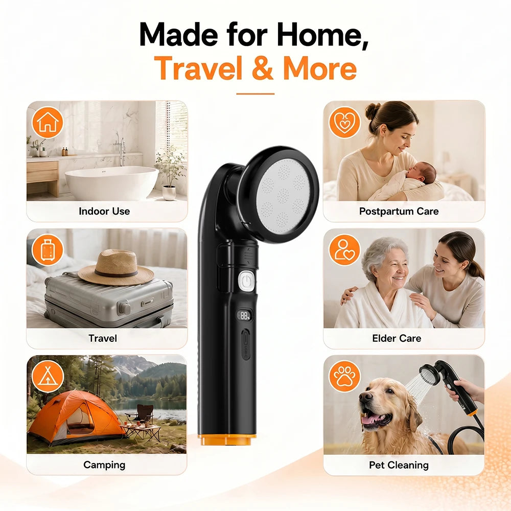 Electric Portable Bidet, 2-in-1 Shower & Bidet Nozzle, Rechargeable Travel Sprayer