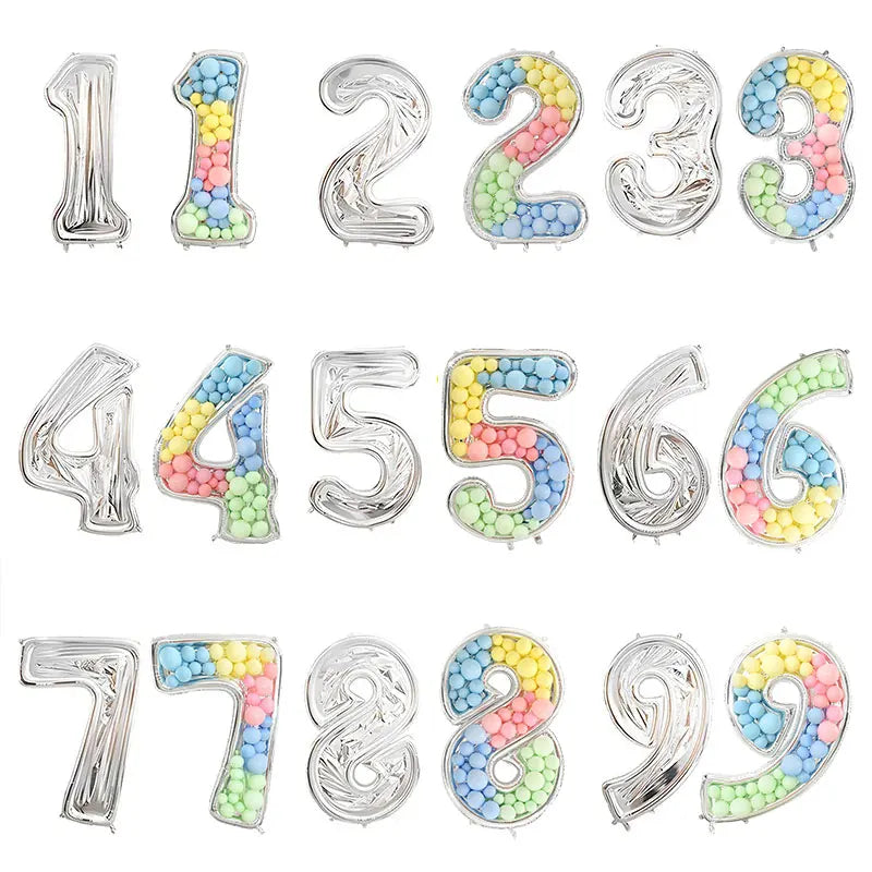 68inch Large Foil Number Balloon DIY Filling Frame 1st 18th Birthday