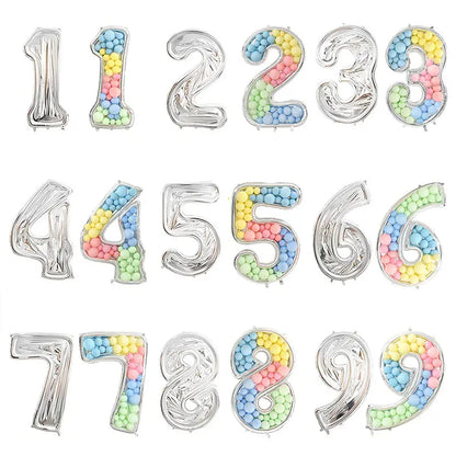 68inch Large Foil Number Balloon DIY Filling Frame 1st 18th Birthday