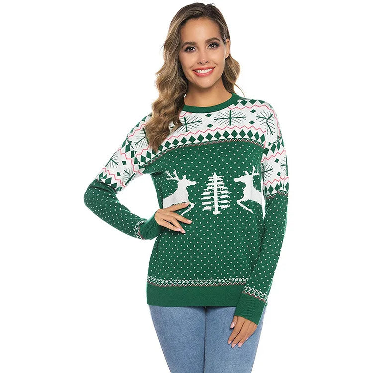 2025 New Christmas Matching Sweaters for Women Men Couples Knitwear Jacquard