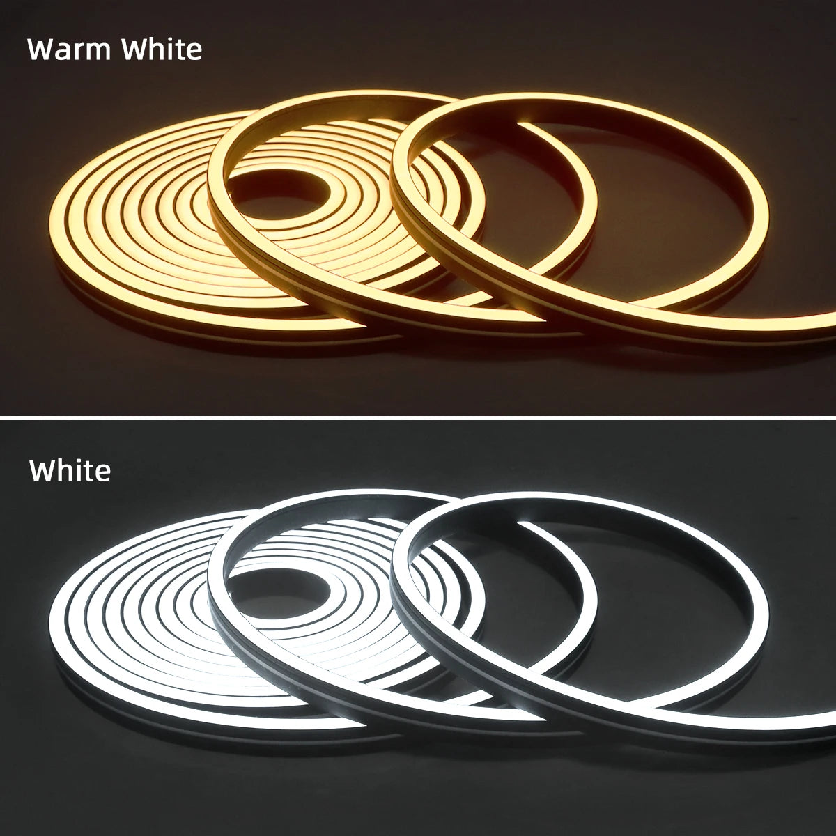 Black Silicone Tube Neon Light LED Strip with RF Remote Control/Sweep Motion/Touch Sensor