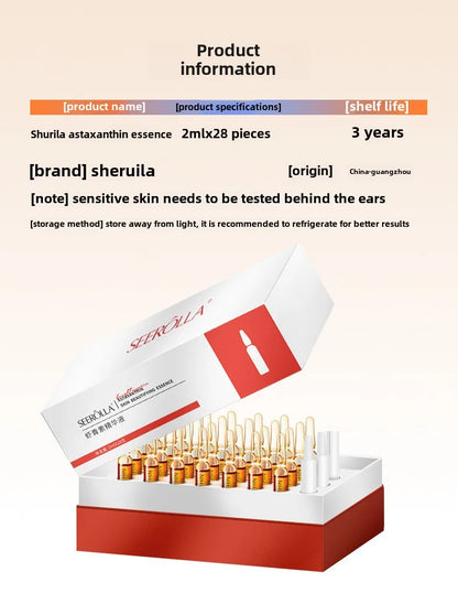 As ampolas faciais antirrugas de astaxantina removem manchas escuras e clareiam a melanina.