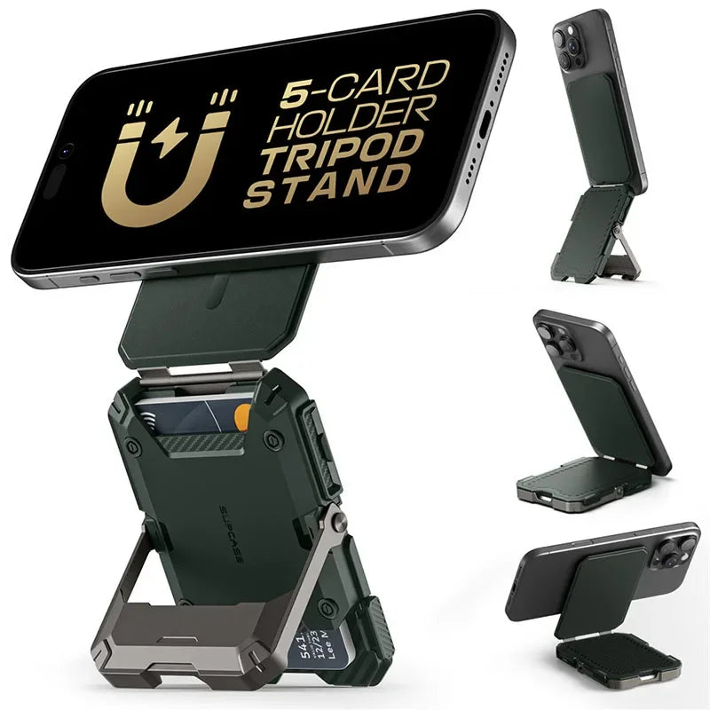 Soporte magnético tipo trípode SUPCASE con tarjetero para iPhone 16/15/14/13/12