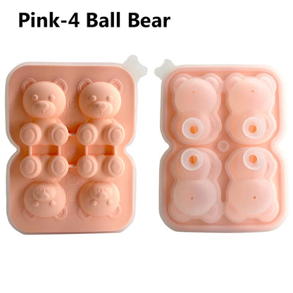 Cute Teddy Bear Ice Cube Making Mold Splash-proof