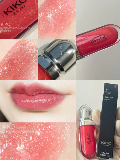 KIKO 3D Hydra Lipgloss Mirror Lip Glaze Shimmer Moisturizing Pearlescent Color Liquid