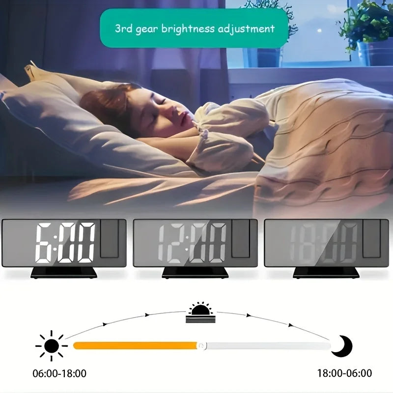 Projection alarm clock  multifunction Intelligent luminous clock Bedroom
