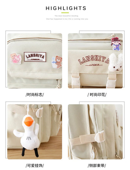 Conjunto de 5 pingentes grátis estilo floresta versão coreana casual harajuku estudante