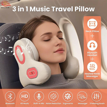 Neck Massager and Heat, U-Shape Memory Foam Airplane Pillows