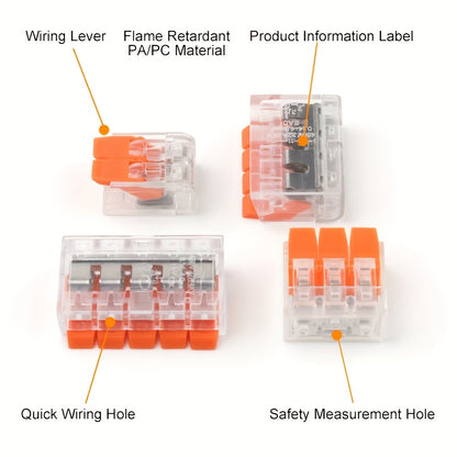 90pcs electrical quick connectors, lever wire connectors combination kit
