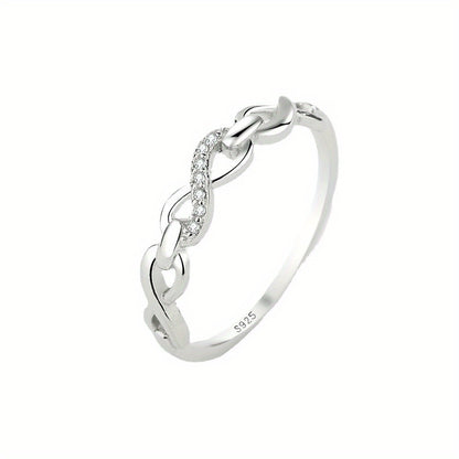 Elegant 925 Silver Women'S Jewelry Ring with Infinity Symbol