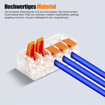 75/80/90pcs Orange Quick-Connect Electrical Terminal Blocks - 250V/32A