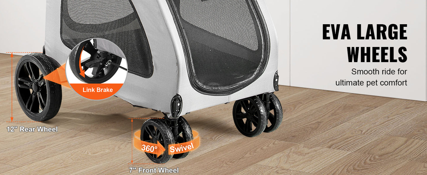 VEVOR 160lbs Pet Stroller: Adventure Awaits for Your Furry Friends!