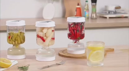 Olive & Kimchi Filter New Container Hourglass Jar With Filter Flip Pickle