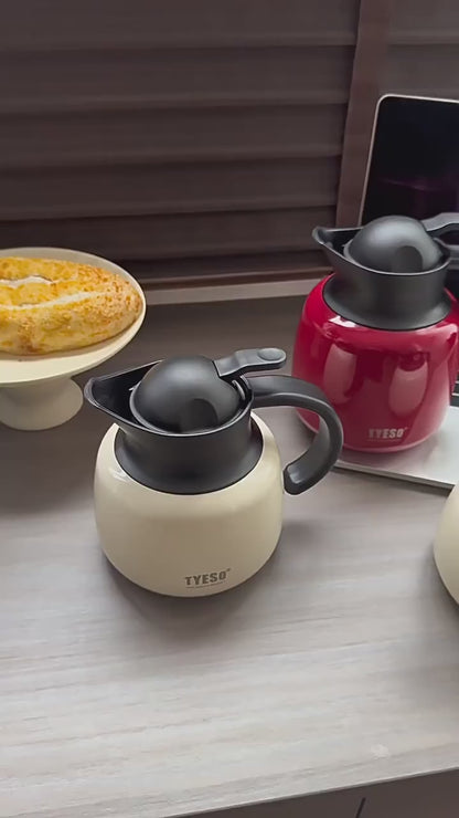 Tyeso Pumpkin-Shaped Thermos Steel Insulated Tea Infuser Hot Cold Water Bottle