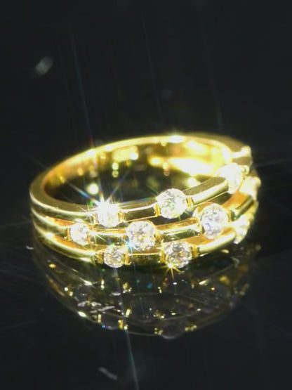 Certificated Moissanite Rings For Women Solid 925 Sterling Silver Eternity