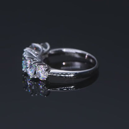 IOGOU Luxury 3.6CTTW All Moissanite Wedding Ring 5 Stone Sparkling Diamond
